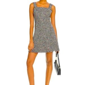 Aqua Tweed square neck dress